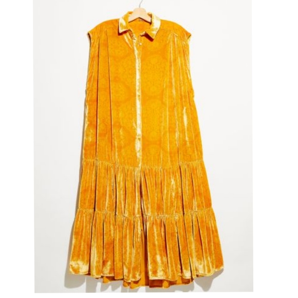 Free People On My Mind Velvet Maxi NWT Fall Gold - Picture 4 of 9